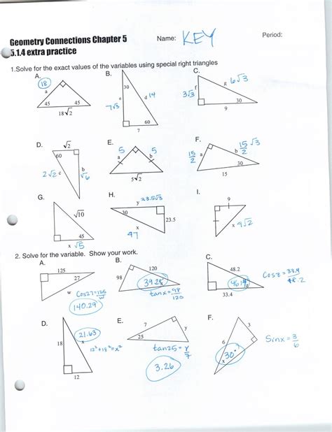 We know the side 6. . Similar triangles test answer key